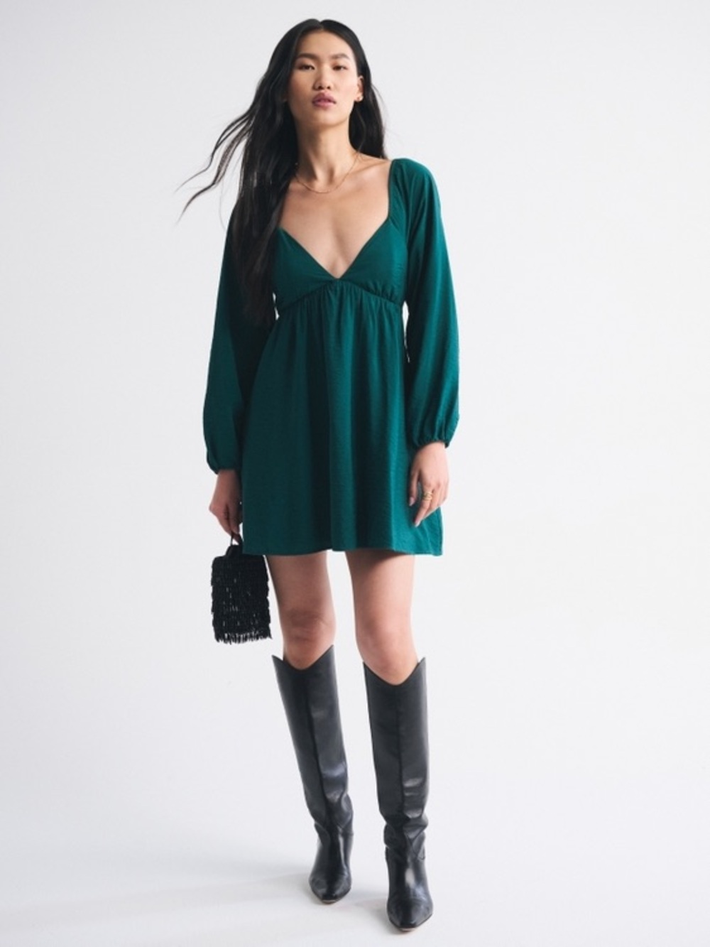 Abercrombie & Fitch Bra-free Clasp-back flowy Mini Dress